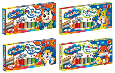 Opakowanie Plastelina 12 kolorów BAMBINO