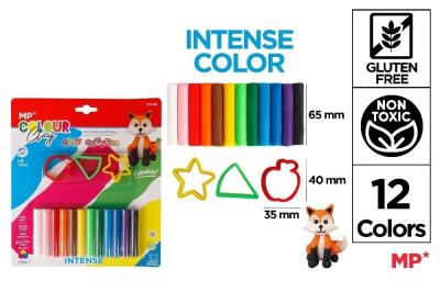 Opakowanie Plastelina 12 kolorów + foremki