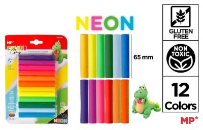 Opakowanie Plastelina 12 kolorów neon