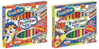 Opakowanie Plastelina 24 kolory BAMBINO