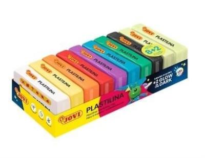 Plastelina 50g 8 basic kolor + 2 świecące w ciemn. Wydawca: JOVI. SmakLiter.pl Opakowanie Plastelina 50g 8 basic kolor + 2 świecące w ciemn