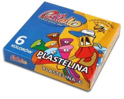 Plastelina 6 kolorów. Wydawca: Alfa Pastello. SmakLiter.pl Opakowanie Plastelina 6 kolorów