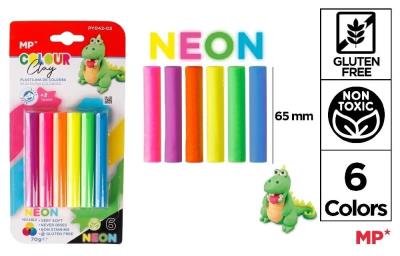Opakowanie Plastelina 6 kolorów neon
