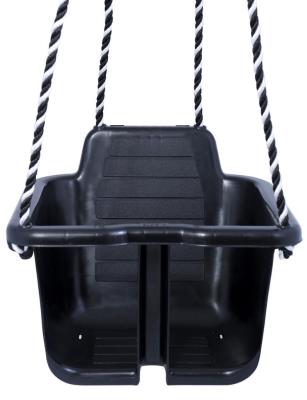 Opakowanie PLASTO Huśtawka dziecięca Czarna ze sznurkami, od 10 m-cy