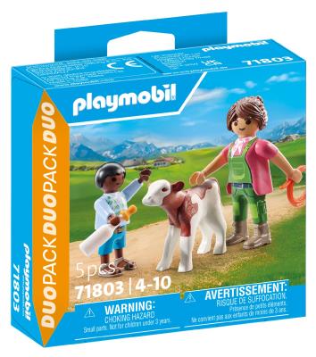 Opakowanie Playmobil Gospodyni wiejska z dzieckiem i cielakiem 71803