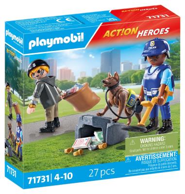 Opakowanie Playmobil Poszukiwania śladów z psem tropiącym 71731