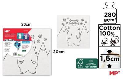 Opakowanie Płótno do malowania niedźwiedź 20x20