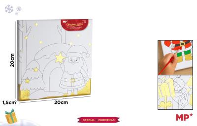 Opakowanie Płótno do malowania złocone - Mikołaj 20x20cm