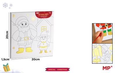 Opakowanie Płótno do malowania złocone - Mikołaj 20x20cm