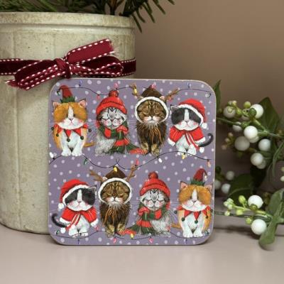 Opakowanie Podkładka pod kubek Świąteczne koty Święta