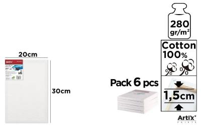 Podobrazie 20x30x1,5cm 280G/m2 (6szt). Wydawca: Artix. SmakLiter.pl Opakowanie Podobrazie 20x30x1,5cm 280G/m2 (6szt)