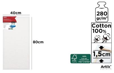 Podobrazie 40x80x1,5cm 280G/m2. Wydawca: Artix. SmakLiter.pl Opakowanie Podobrazie 40x80x1,5cm 280G/m2