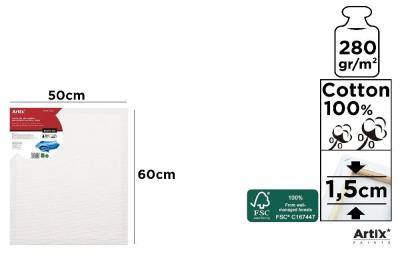 Podobrazie 50x60x1,5cm 280G/m2. Wydawca: Artix. SmakLiter.pl Opakowanie Podobrazie 50x60x1,5cm 280G/m2