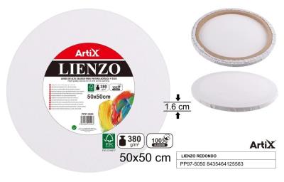 Podobrazie okrągłe 50x50x1.6cm 380G/m2. Wydawca: Artix. SmakLiter.pl Opakowanie Podobrazie okrągłe 50x50x1.6cm 380G/m2