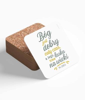 Opakowanie Podstawka korkowa - Bóg jest dobry cały czas