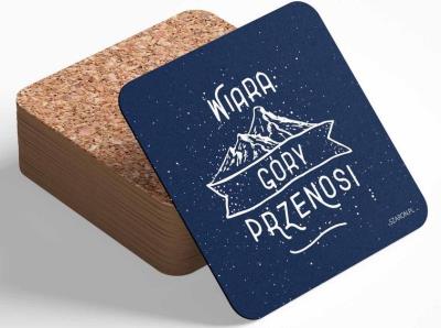 Opakowanie Podstawka korkowa - Wiara góry przenosi