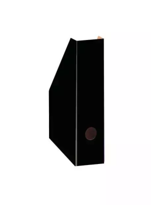 Pojemnik na czasopisma lakierowany 7cm czarny. Wydawca: HAMELIN BANTEX. SmakLiter.pl Opakowanie Pojemnik na czasopisma lakierowany 7cm czarny