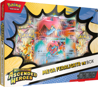 Opakowanie Pokemon TCG: Mega Evolution - Ascended Heroes - Mega Feraligatr ex Box