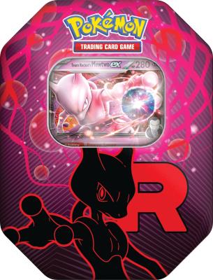 Opakowanie Pokémon TCG: Team Rocket Tin - Mewtwo ex