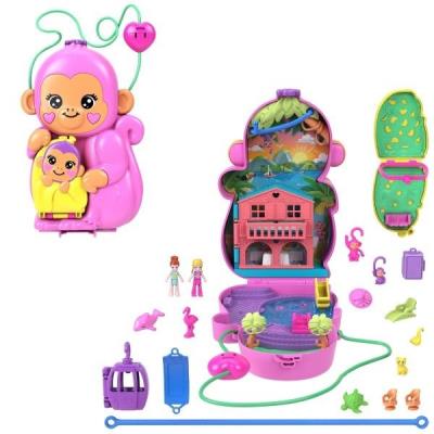 Opakowanie Polly Pocket. Kompaktowa torebka Urocze małpki