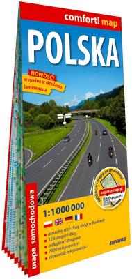 Okładka książki Polska laminowana mapa samochodowa 1:1 000 000