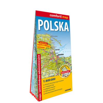 Polska. Mapa ogólnogeograficzna i administracyjno-samochodowa; laminowana mapa XXL 1:1 000 000. Autor: Opracowanie zbiorowe. SmakLiter.pl Okładka książki Polska. Mapa ogólnogeograficzna i administracyjno-samochodowa; laminowana mapa XXL 1:1 000 000
