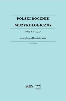 Okładka książki Polski Rocznik Muzykologiczny T.15 2017
