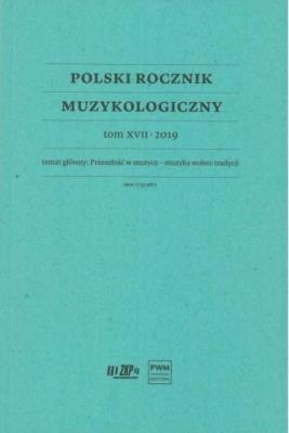 Okładka książki Polski Rocznik Muzykologiczny T.17 2019