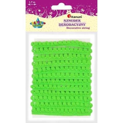 Opakowanie Pompony 6mm na taśmie 1,7m zielone