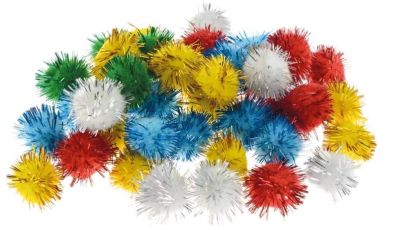 Opakowanie Pompony metaliczne mix 2cm