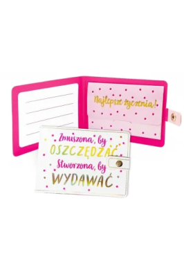 Portfelik Zmuszona, by oszczędzać. Wydawca: Kukartka. SmakLiter.pl Opakowanie Portfelik Zmuszona, by oszczędzać