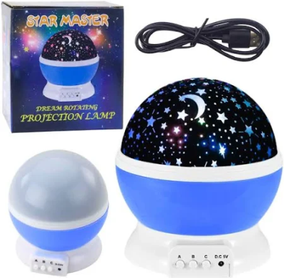 Opakowanie Projektor gwiazd obrotowy LED niebieski
