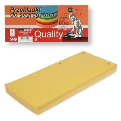Opakowanie Przekładki do segregatora 100szt gold