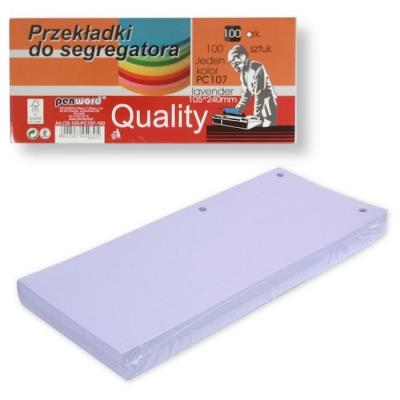 Opakowanie Przekładki do segregatora 100szt lavender