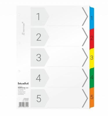 Opakowanie Przekładki kartonowe A4 laminowane 5-numeryczne