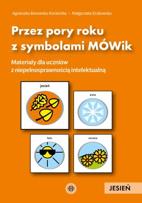 Okładka książki Przez pory roku z symbolami MÓWik. Jesień
