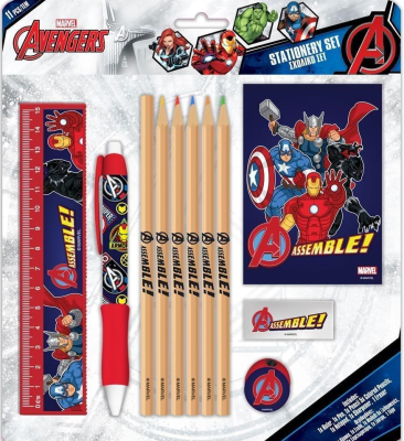 Przybory szkolne Avengers 11el. Wydawca: Diakakis. SmakLiter.pl Opakowanie Przybory szkolne Avengers 11el