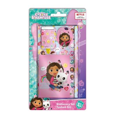 Przybory szkolne Koci Domek Gabi 5 elementów. Wydawca: Diakakis. SmakLiter.pl Opakowanie Przybory szkolne Koci Domek Gabi 5 elementów