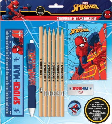 Przybory szkolne Spiderman 11el. Wydawca: Diakakis. SmakLiter.pl Opakowanie Przybory szkolne Spiderman 11el