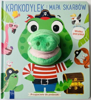 Przyjaciele do poduszki. Krokodylek i mapa skarbów. Autor:   Praca zbiorowa. SmakLiter.pl Okładka książki Przyjaciele do poduszki. Krokodylek i mapa skarbów