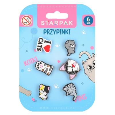 Opakowanie Przypinki Kotki 6szt