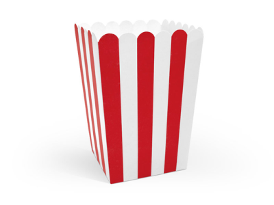 Opakowanie Pudełka na popcorn 7x7x12,5cm 6szt