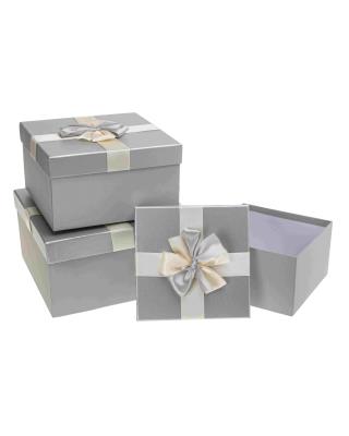 Opakowanie Pudełka ozdobne na prezenty PUG-25165-KW GREY 3 sztuki