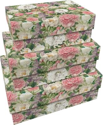 Pudełka ozdobne Piwonie i róże 3szt. Wydawca: Skona Ting. SmakLiter.pl Opakowanie Pudełka ozdobne Piwonie i róże 3szt