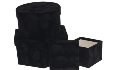 Pudełko Flower Box 3szt czarny ROZETTE. Wydawca: ROZETTE. SmakLiter.pl Opakowanie Pudełko Flower Box 3szt czarny ROZETTE