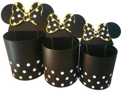 Pudełko Flower Box 3szt okrągłe Micky czarne. Wydawca: ROZETTE. SmakLiter.pl Opakowanie Pudełko Flower Box 3szt okrągłe Micky czarne