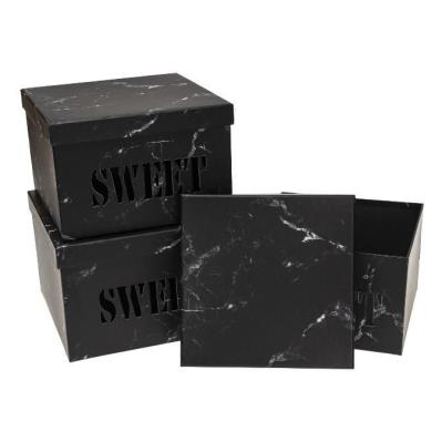 Pudełko Flower Box 3szt Sweet czarny ROZETTE. Wydawca: ROZETTE. SmakLiter.pl Opakowanie Pudełko Flower Box 3szt Sweet czarny ROZETTE