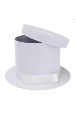 Opakowanie Pudełko Flower Box kapelusz biały ROZETTE
