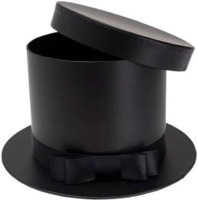 Opakowanie Pudełko Flower Box kapelusz czarny ROZETTE