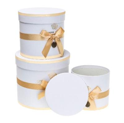 Pudełko Flower Box z kokardą 3szt biały ROZETTE. Wydawca: ROZETTE. SmakLiter.pl Opakowanie Pudełko Flower Box z kokardą 3szt biały ROZETTE